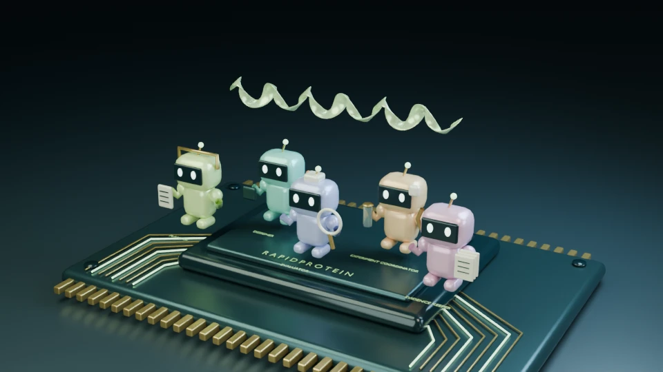 Conceptual research team on a GPU